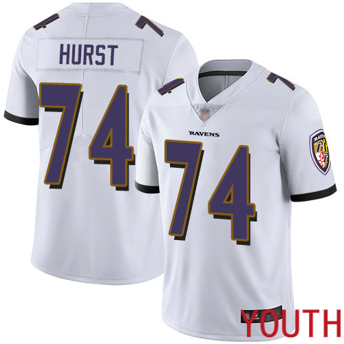 Baltimore Ravens Limited White Youth James Hurst Road Jersey NFL Football #74 Vapor Untouchable->youth nfl jersey->Youth Jersey